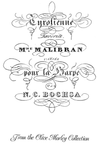 Tyrolienne Favorite de Mme Malibran - Arranged by N.C. Bochsa